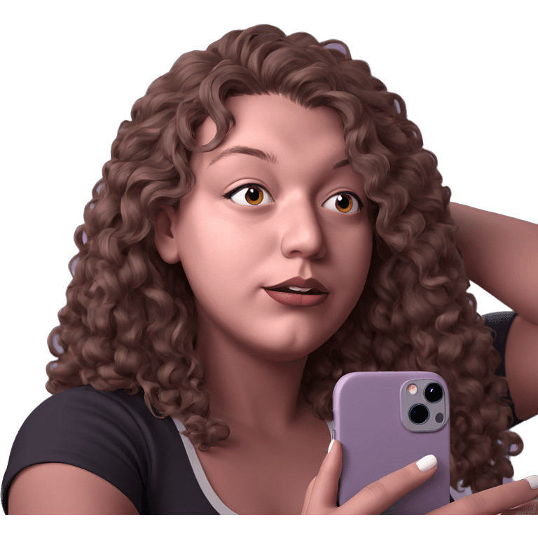 girl taking selfie with phone emoji