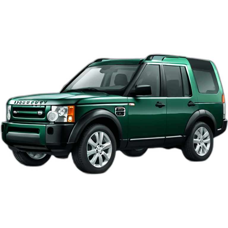 Racing green land rover Discovery 3 emoji