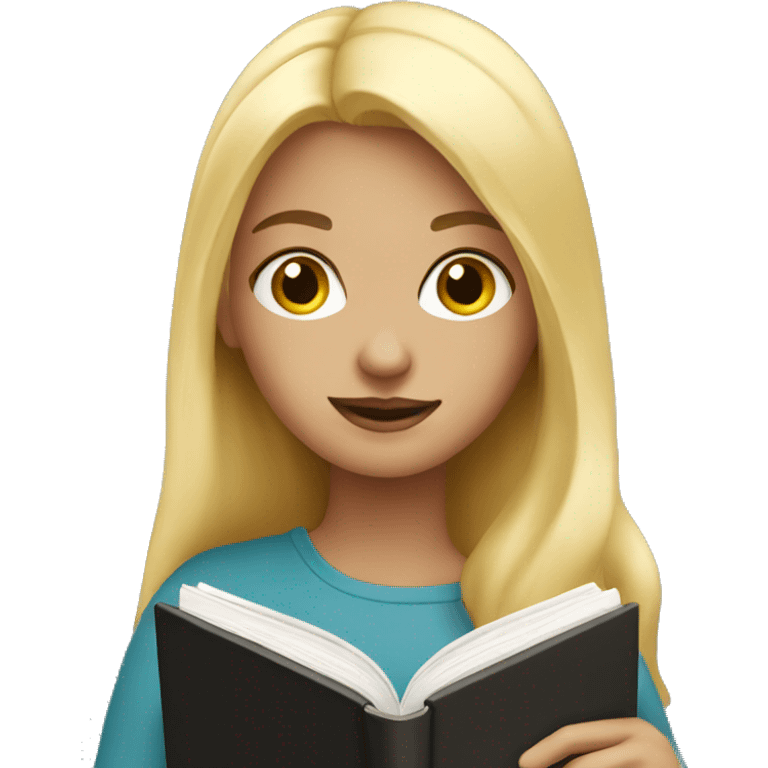 Blonde Girl with a Book emoji