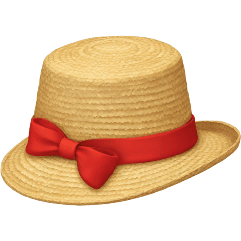 straw hat with bow red emoji