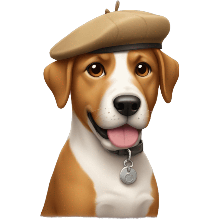 Dog with a béret  emoji