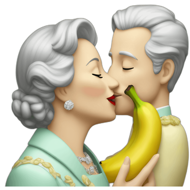 Elisabeth II Kiss a banana emoji