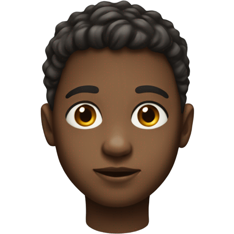 realistic portrait of a boy a little bit darker skin emoji