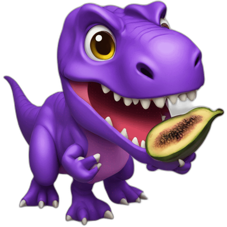 T-rex eating aubergine emoji