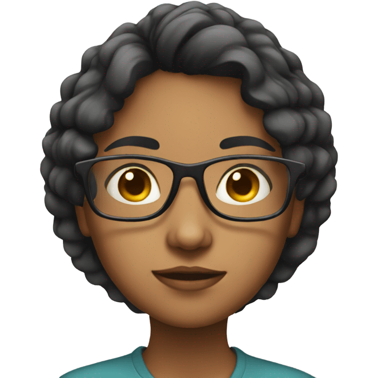 Girl with glasses gazing forward emoji