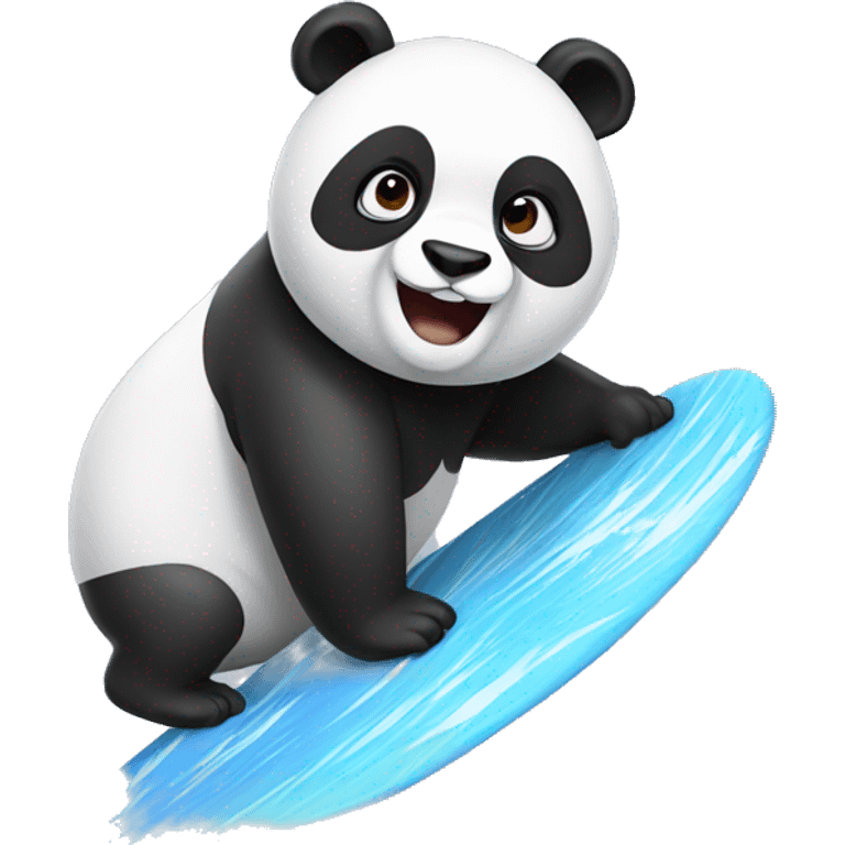 Panda surfing emoji