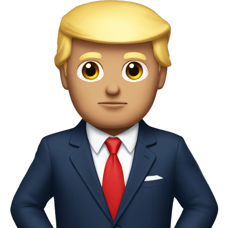 Donald Trump wearing navy suit with a red tie  emoji