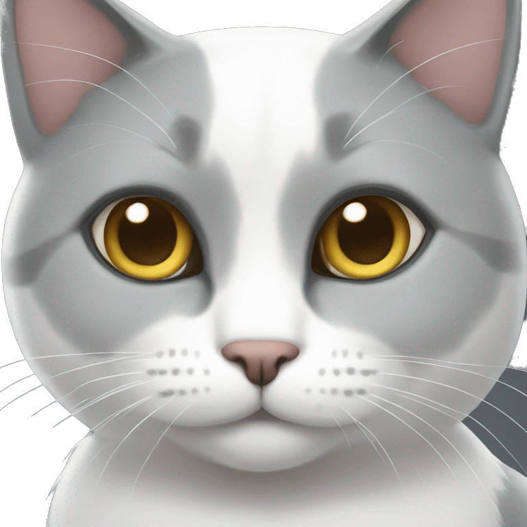 grey and white cat emoji