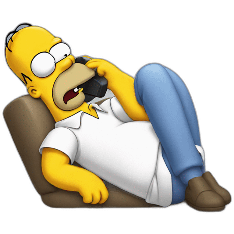 Homer simpson tired with phone  emoji