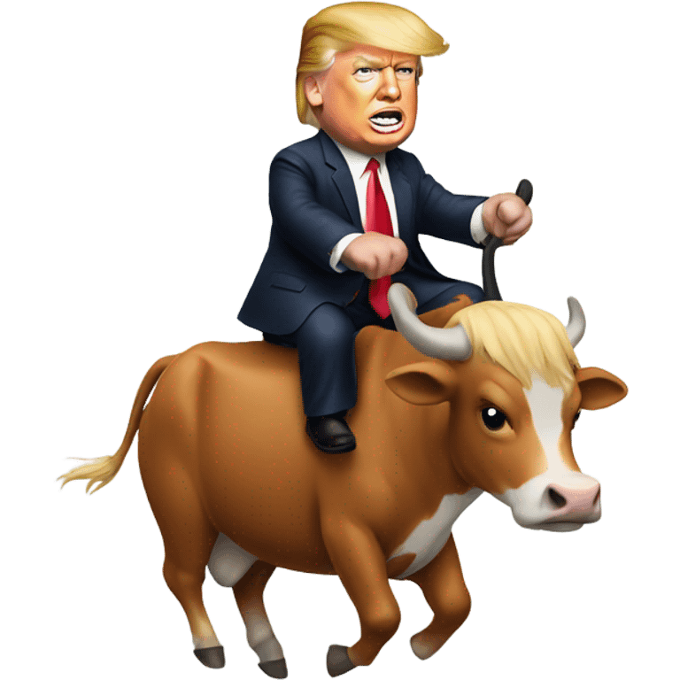 Donald trump riding a cow emoji