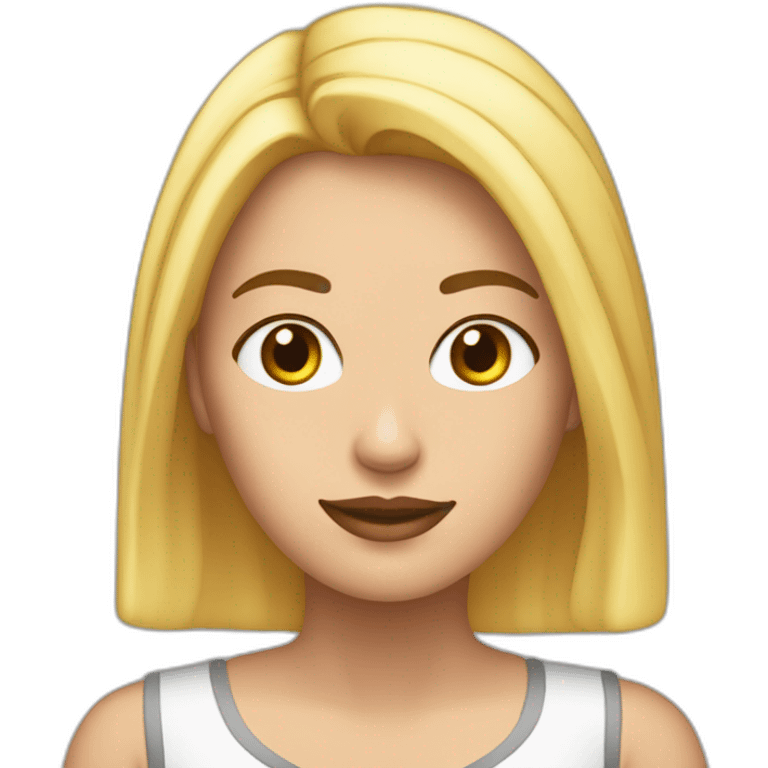 mujer bajita tez morena pelo rubio rizosa graciosa emoji