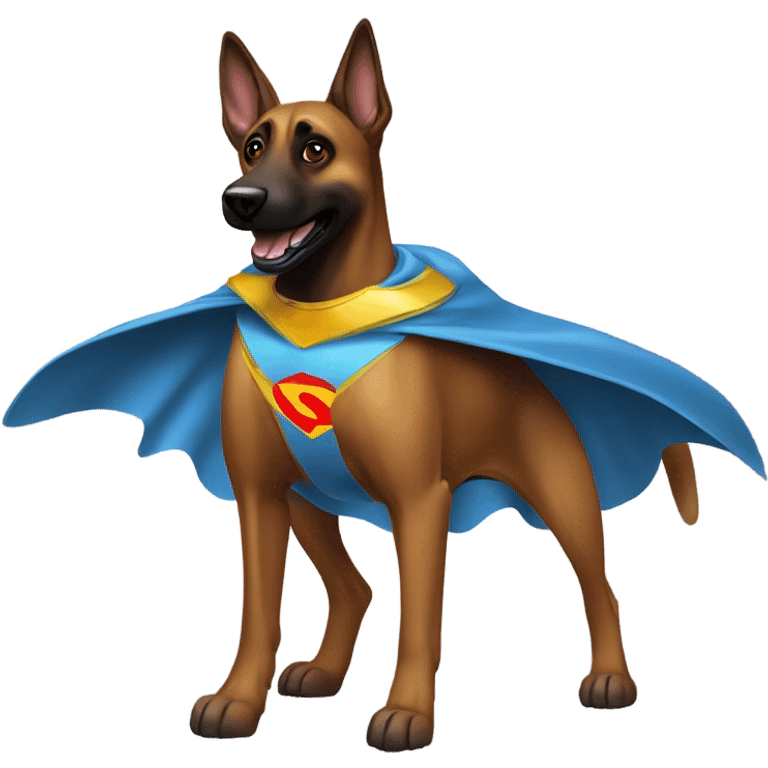 1 brown Malinois dog as the flying superhero Space ghost. emoji