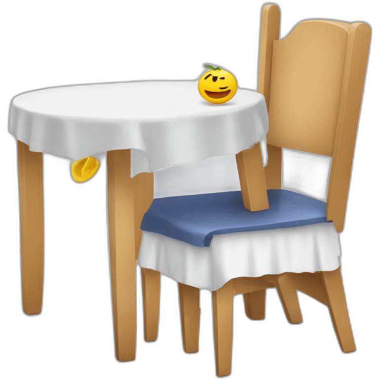 Une table à l'envers sur Macron emoji