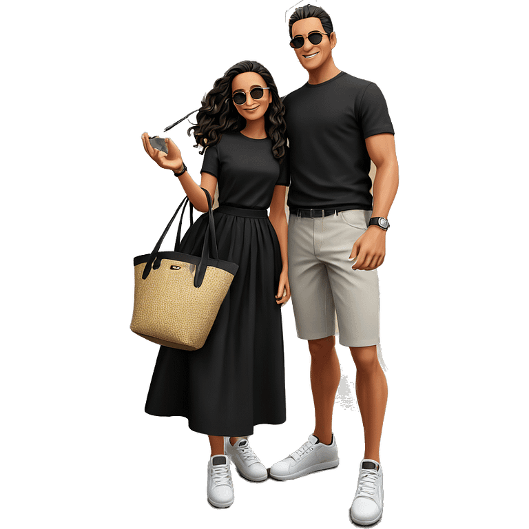 outdoor couple stylish attire emoji