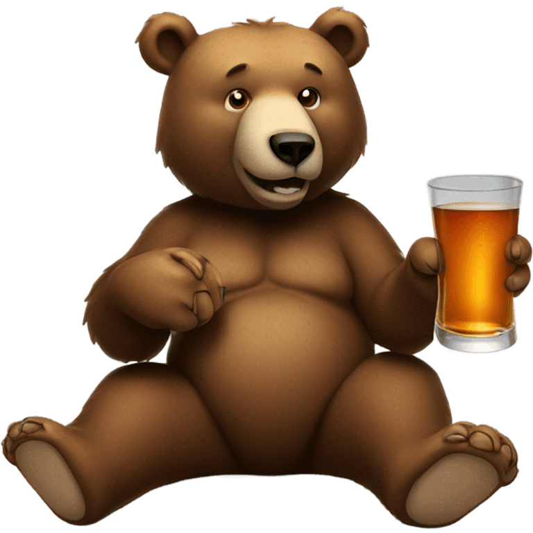 Bear drinking whiskey  emoji