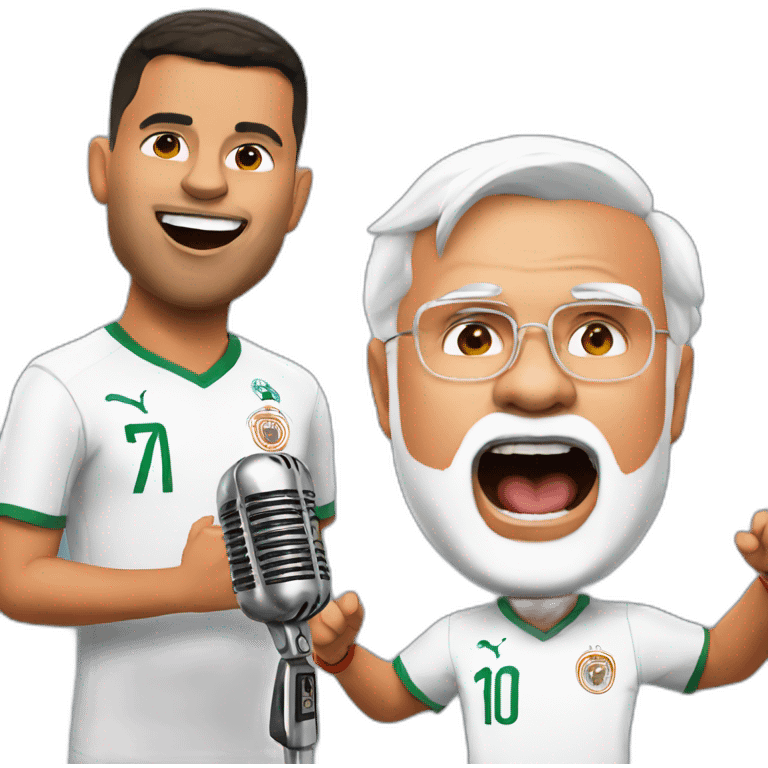 Narendra Modi singing with Ronaldo emoji