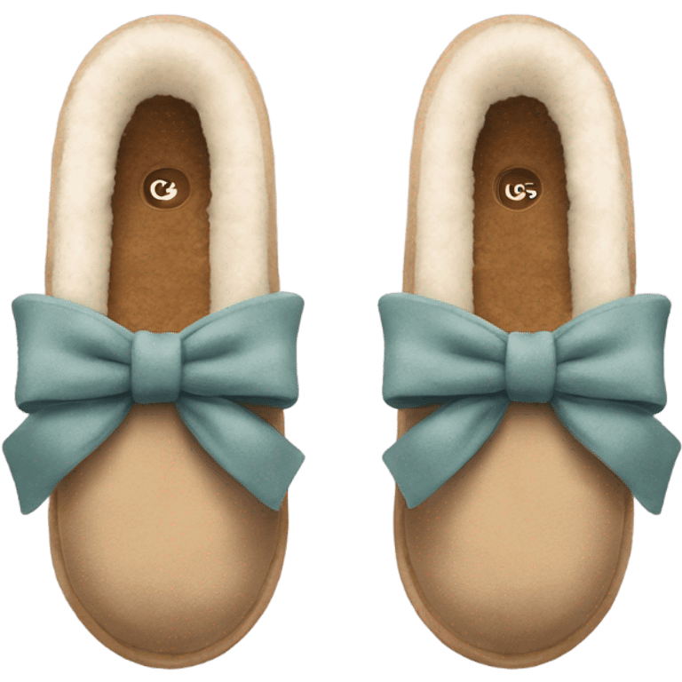 Ugg slippers with coquette bow on them  emoji