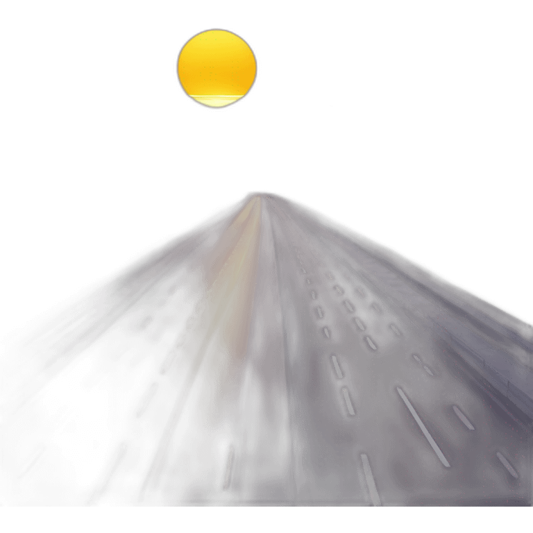 autoroute avec un coucher de soleil en fond emoji