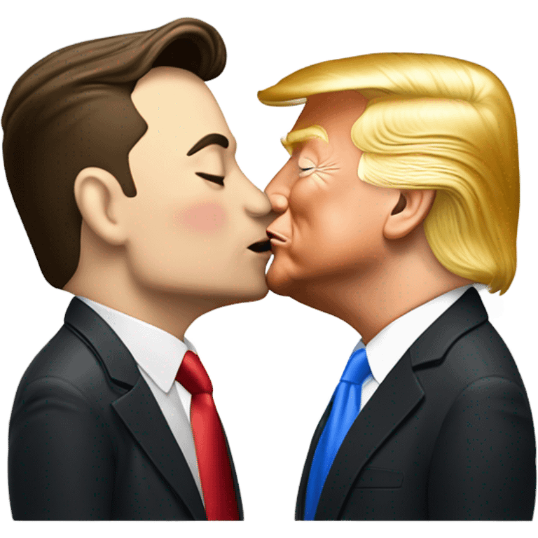 elon musk kissing donald trump emoji