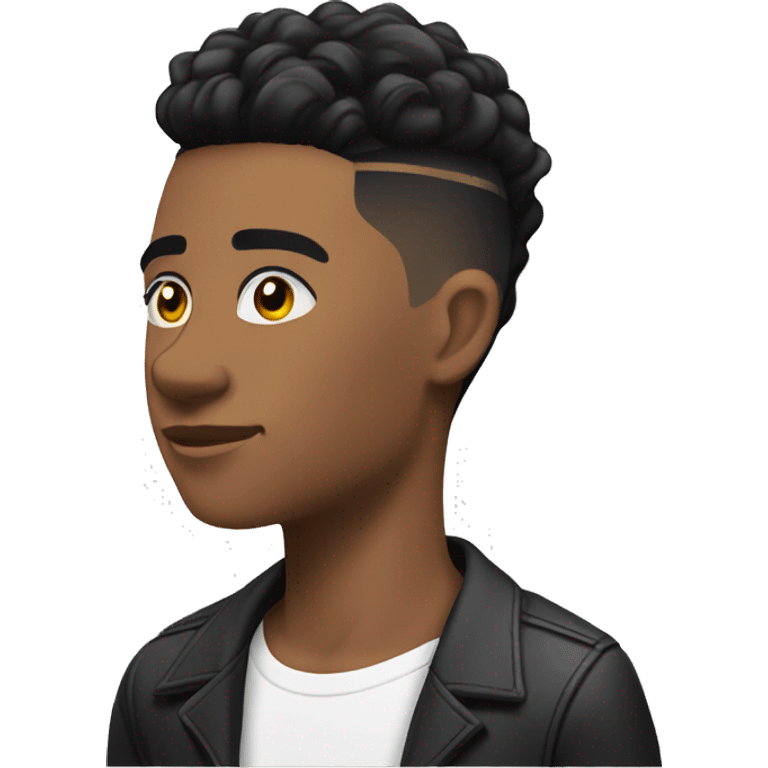 Low taper fade black hair short on top emoji