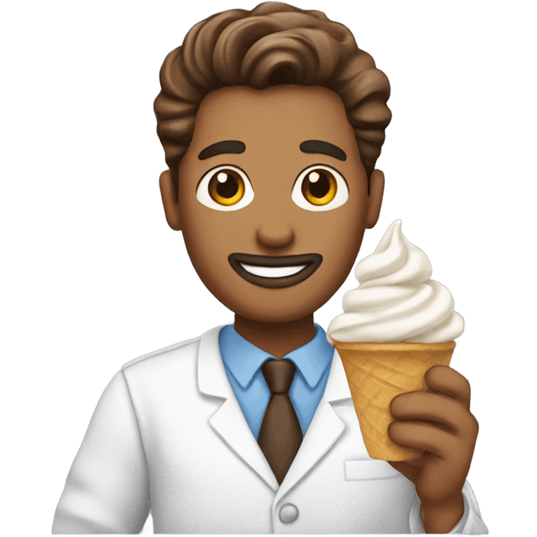 A man holding a bowl of brown soft serve emoji