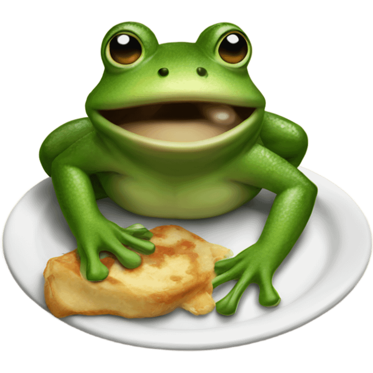 frog sipping dinner emoji