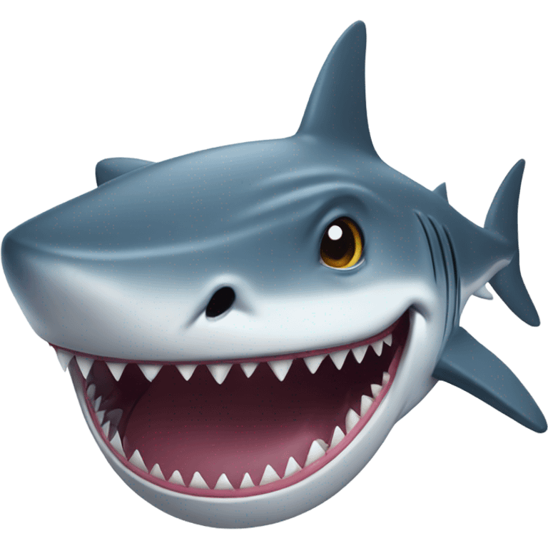 Shark with a giant head and giant mouth  emoji