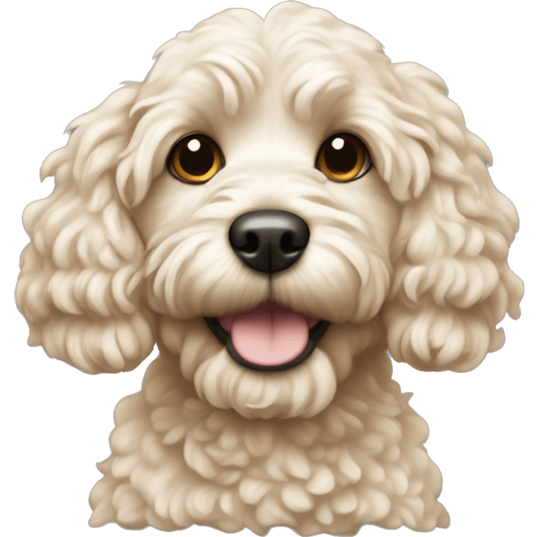 cream cockapoo dog emoji