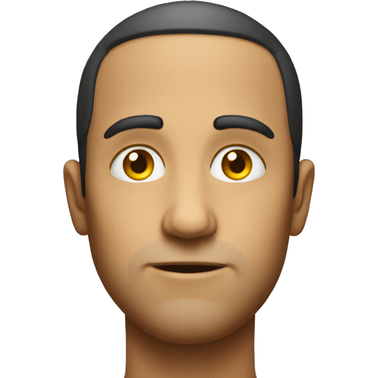 normal emoji but his face is round anhis eyes are yellow emoji