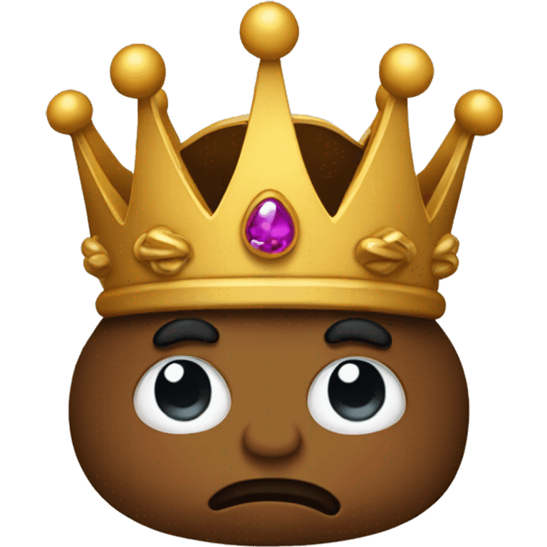 cute poop emoji dressed as a king emoji