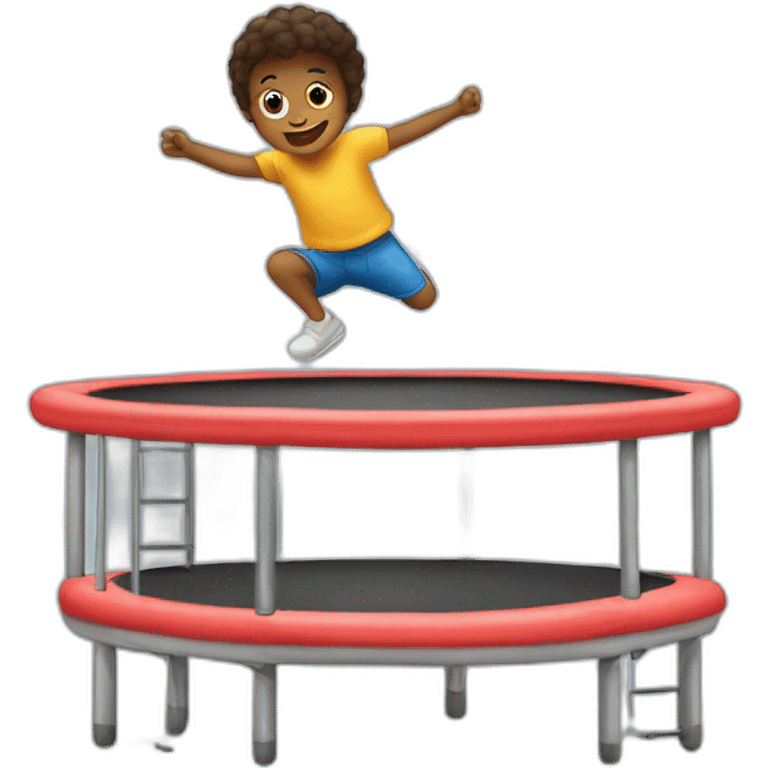 a kid on a trampoline emoji