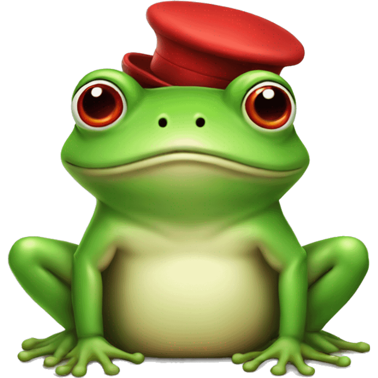 Frog with red hat that likes winning emoji