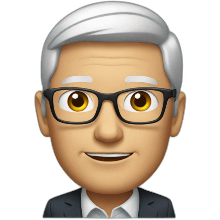 Tim Cook using an android smartphone emoji