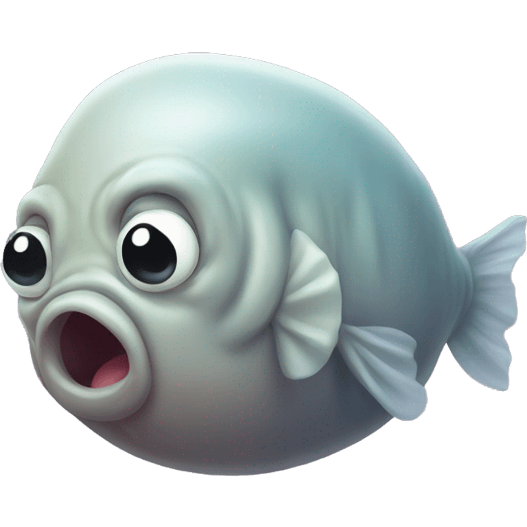 Sad blob fish  emoji