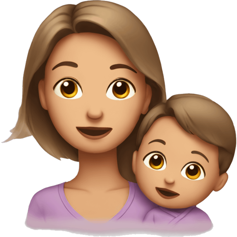 Baby with mom emoji