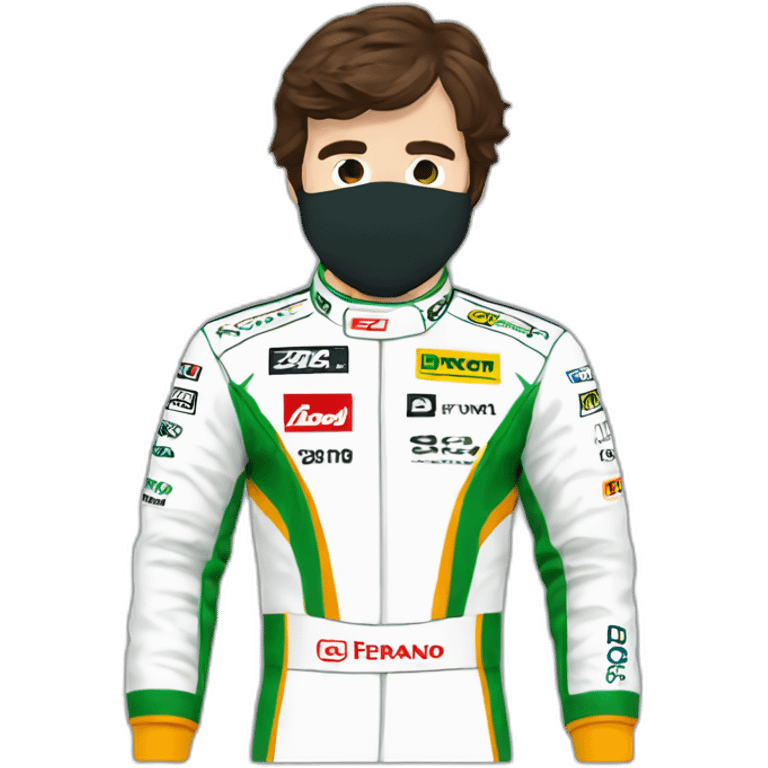 Fernando alonso f1 suit in green f1 car emoji