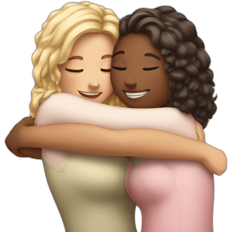 Hug two girlfriends emoji