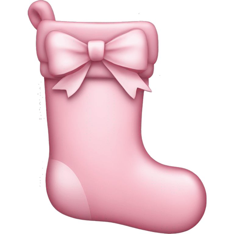  light pink Christmas stocking with bow emoji