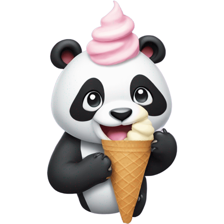 Panda eating ice cream emoji