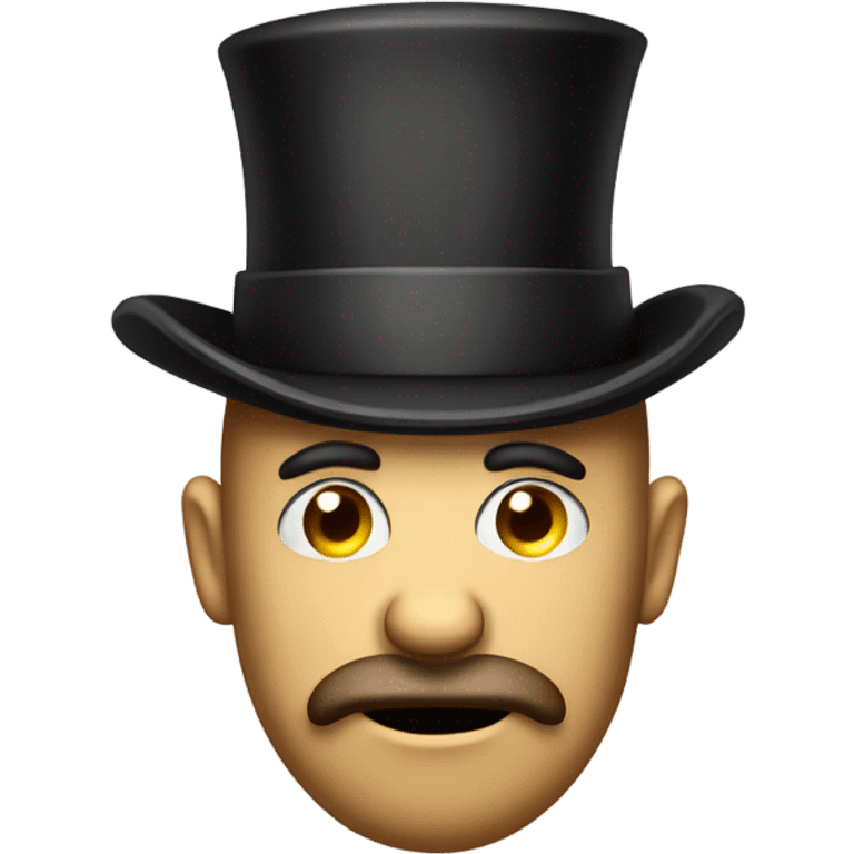 a disgruntled top hat man with a sack of potatoes hanging from his chin emoji