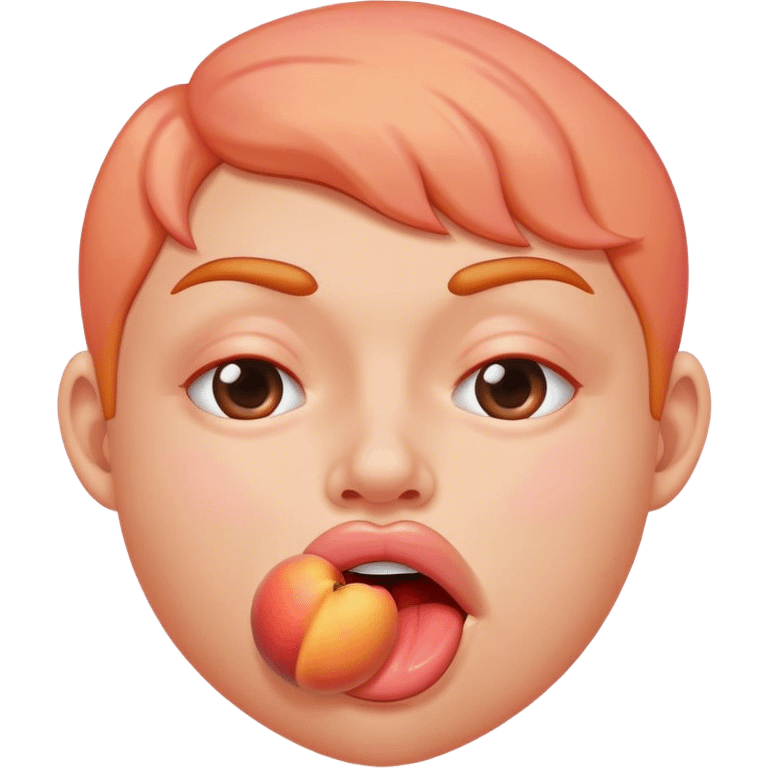 Peach with drool in mouth emoji