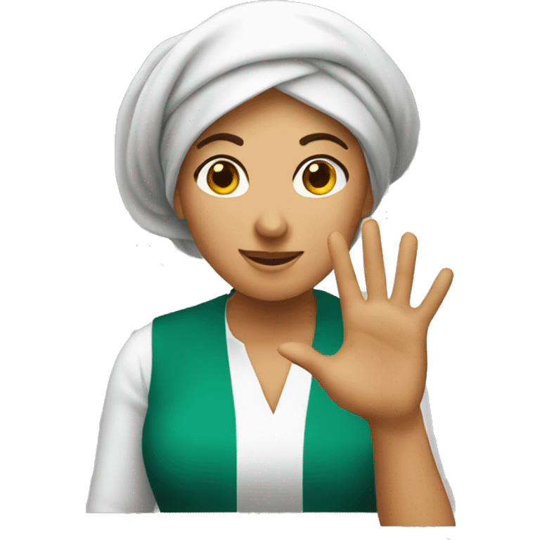 italian woman making the italian sign emoji