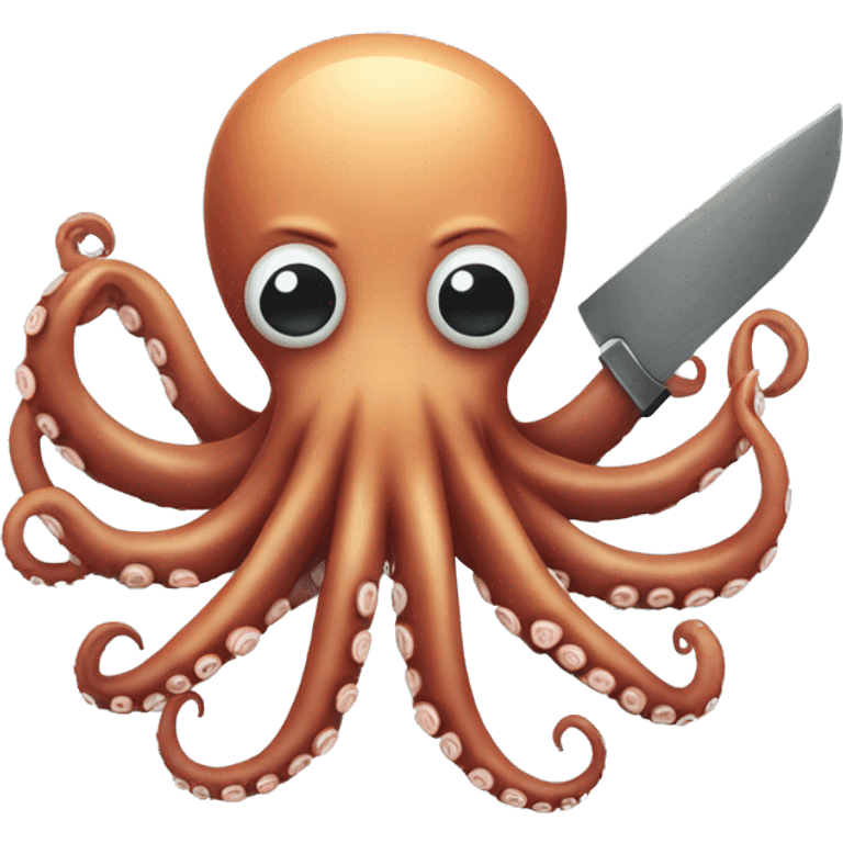 Octopus with a knife emoji