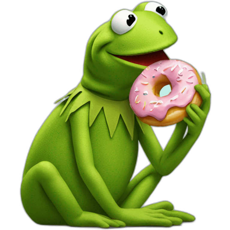 kermit eating donuts emoji