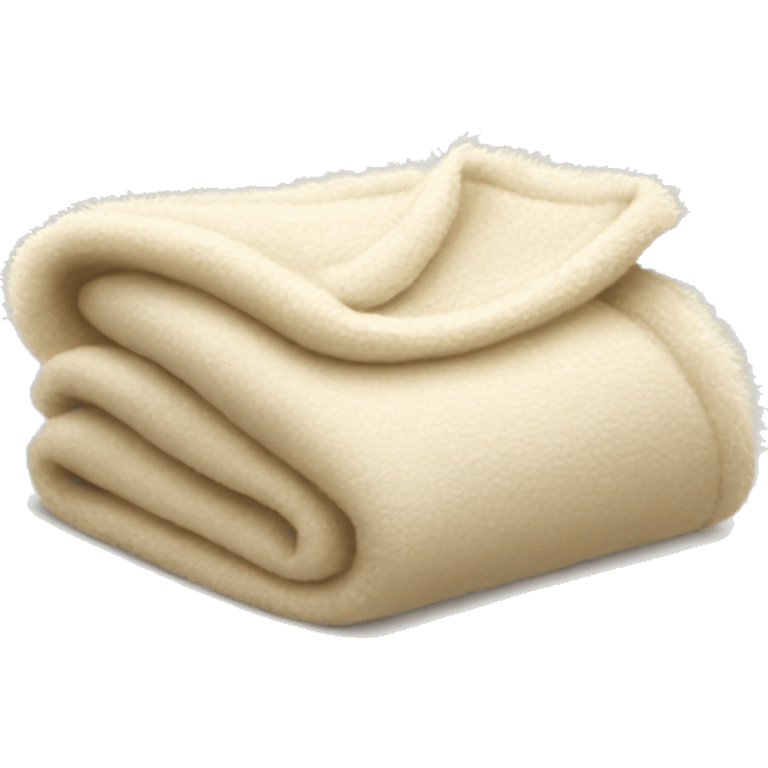 Folded fuzzy cream blanket emoji