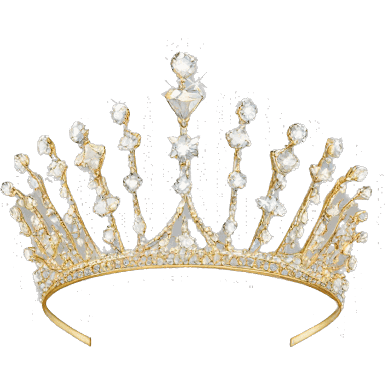 feminine diamond crystal tiara gold dainty sparkle emoji