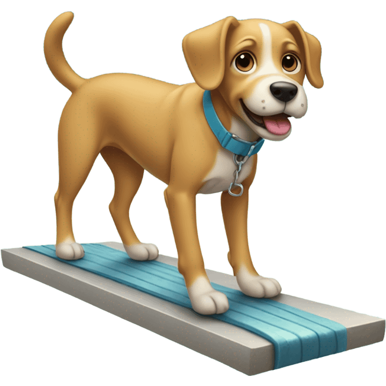 dog standing on diving board  emoji