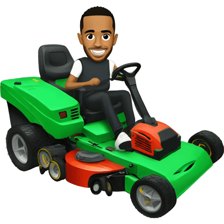 Lewis Hamilton with a mower emoji