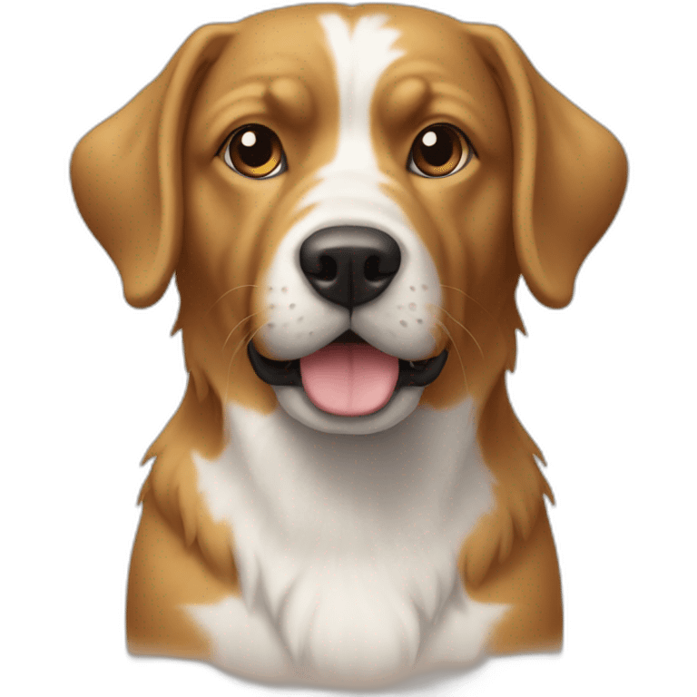 Chat sur un chien emoji