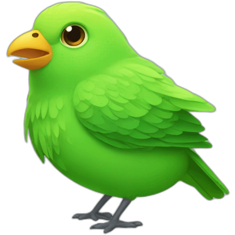 Green bird duolingo fat emoji